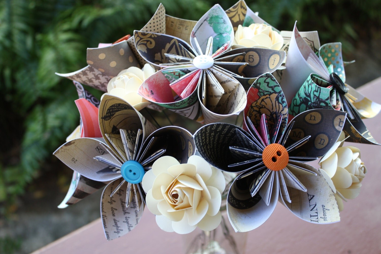 Paper Flowers Handmade Vintage Themed Kusudama Flowers with