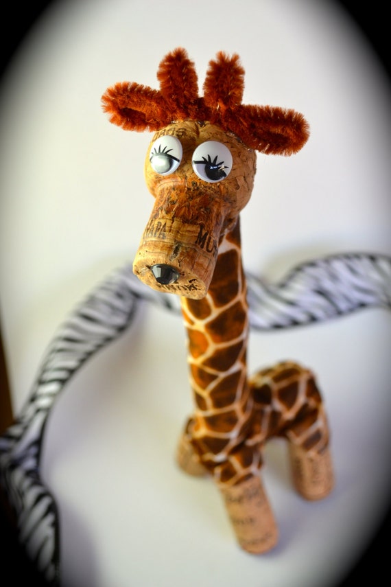 Items similar to Giraffe Wine Cork Ornament Gift Wild