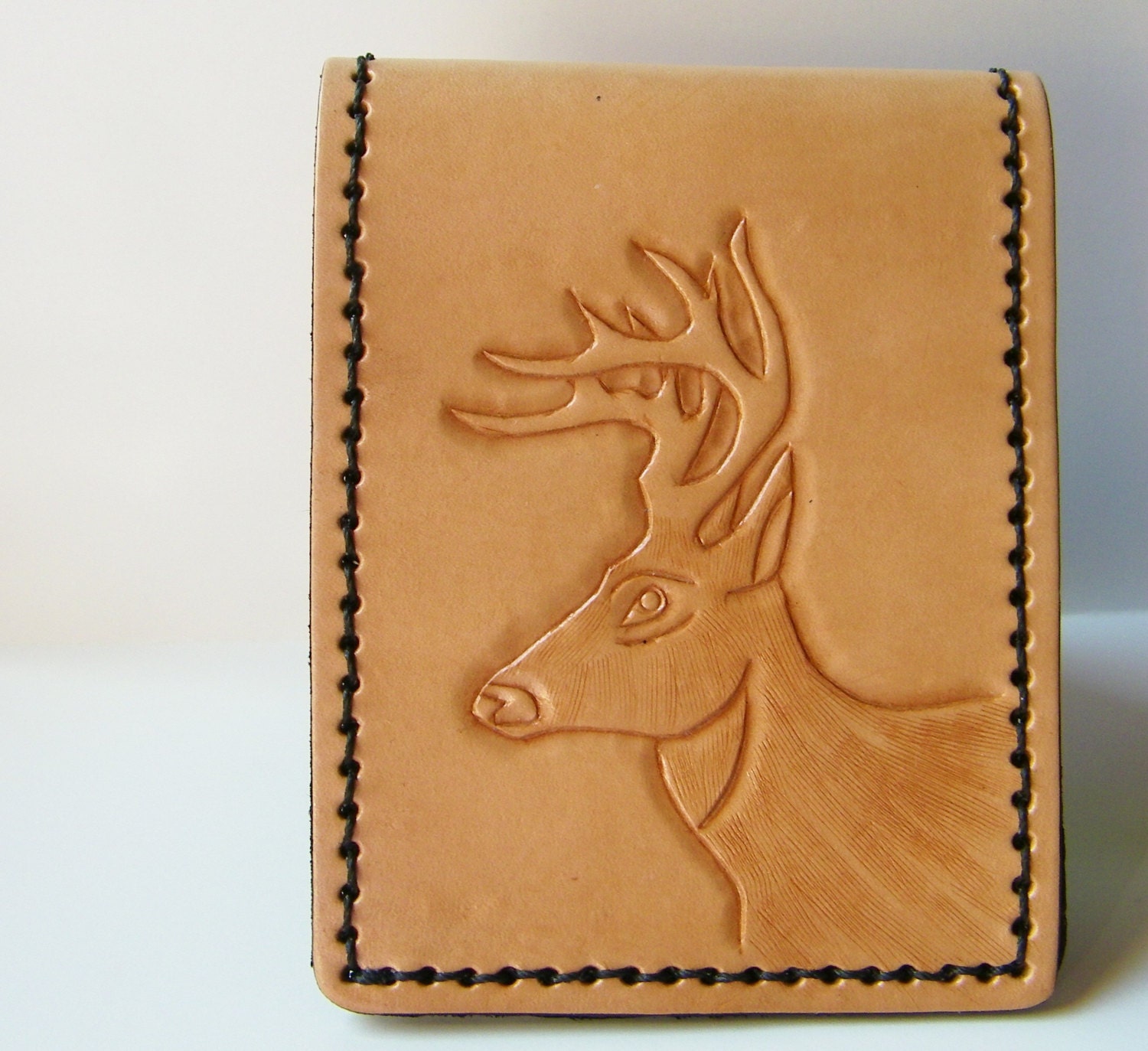 Men's Leather Wallet Deer Head Wallet single fold with