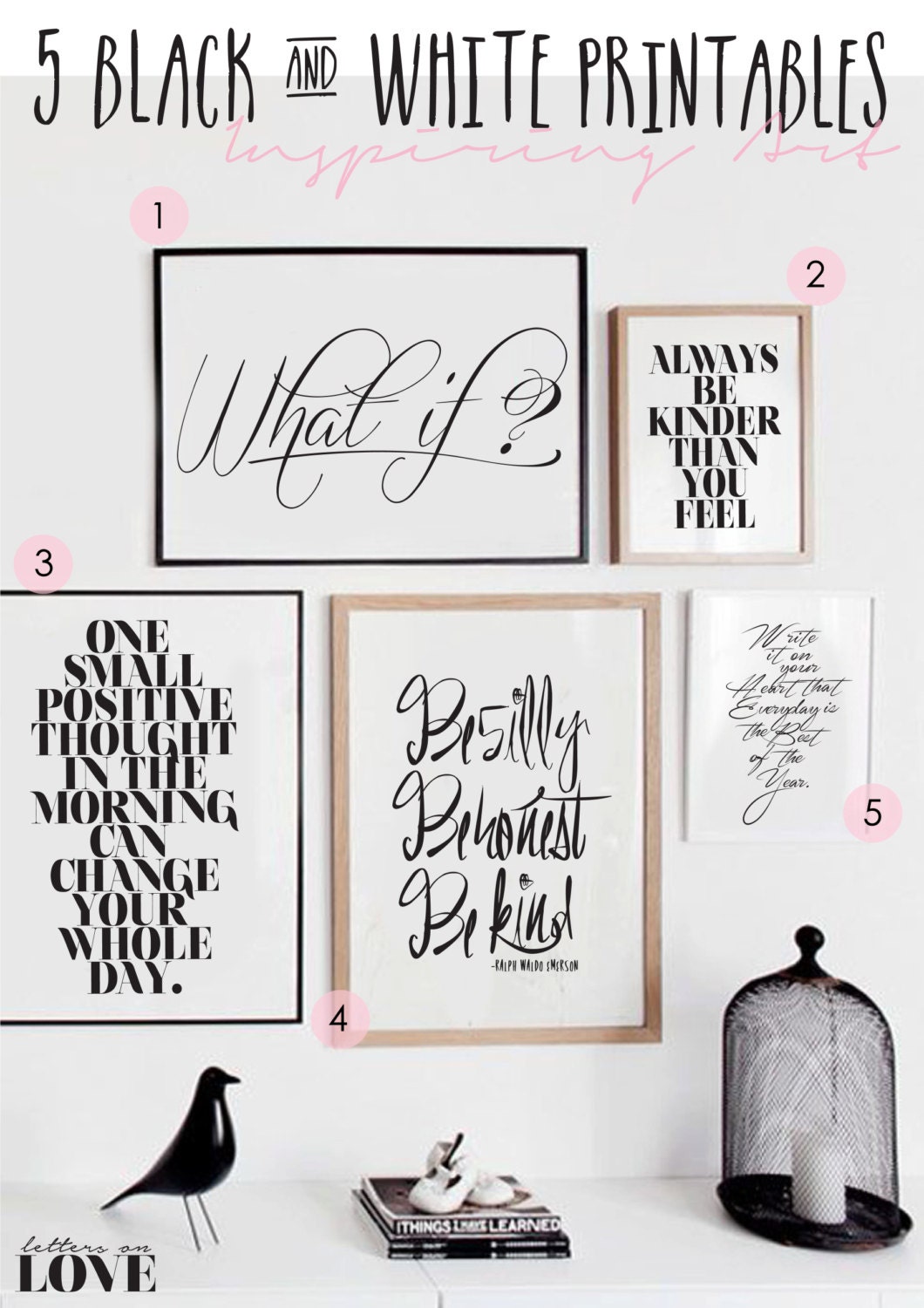 Printable Quotes For Gallery Wall | special offer set of 5 printables gallery wall by Printable Quotes For Gallery Wall | special offer set of 5 printables gallery wall by