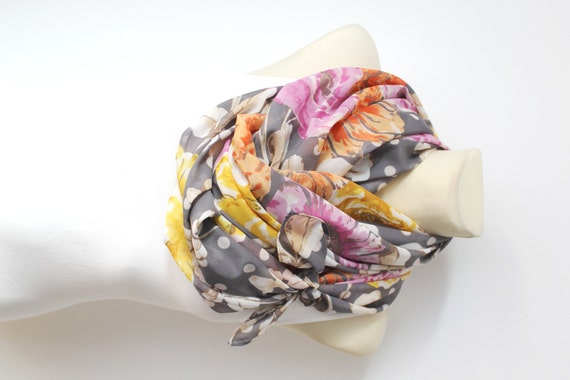 Mothers Day Gift from Husband Silk Floral Scarf Gift for Mom Womens Boho Scarf Gift for Mom Grandma Gift Women Summer Outdoors Summer Party