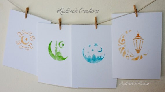 Islamic Handmade Greetings Card Eid Cards Ramadan Cards