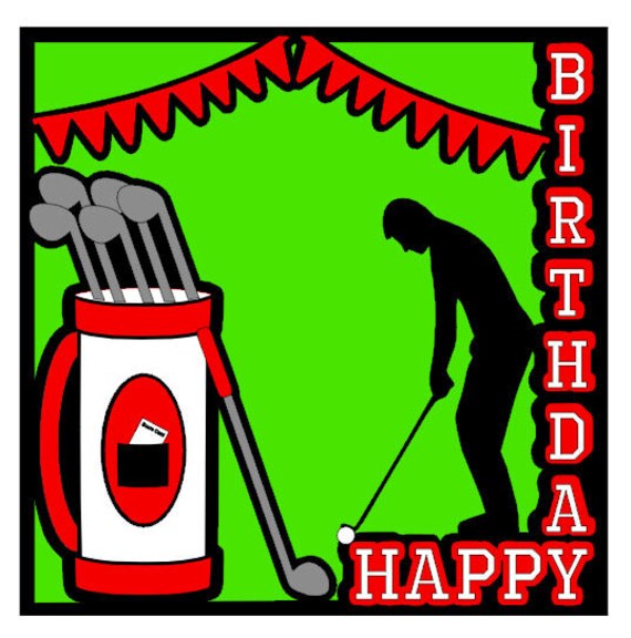 Download Items similar to Golf Birthday Topper Digital SVG Cutting ...