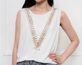 Shirt Embellished with Safety Pins- Viola