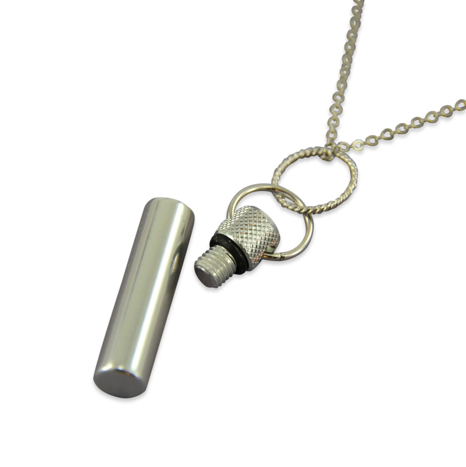 Silver Poison Vial Necklace Necklace Capsule Canister