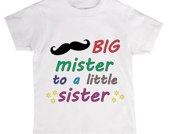 Custom Boys Mustache T Shirt, Big Brother Tshirt, Pregnancy ...