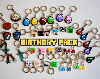 pack minecraft favors hama keychains pixel beads mini gift rthday bi