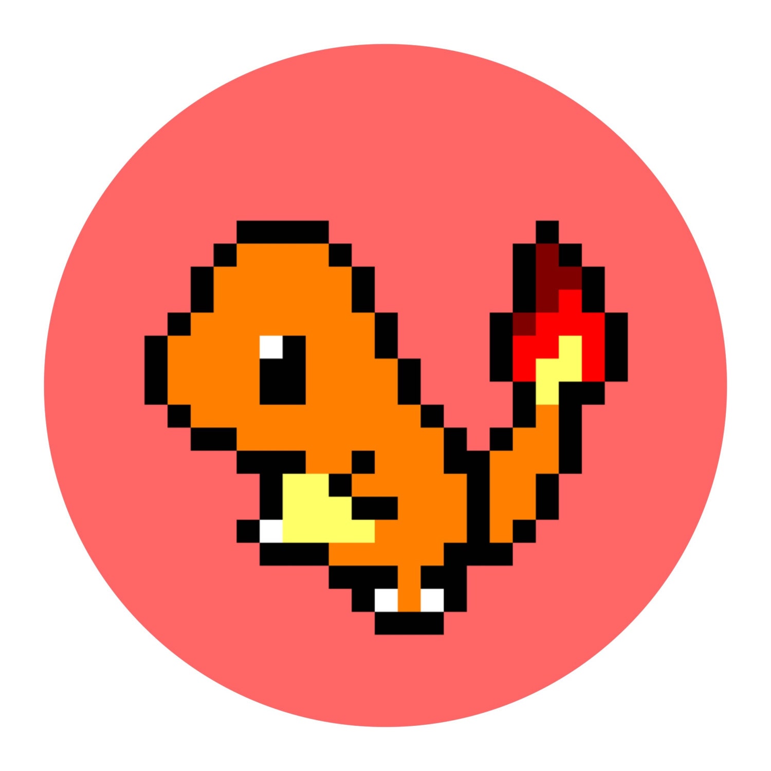 Items similar to Pixel Art 8x10 inch prints Charmander, Meowth