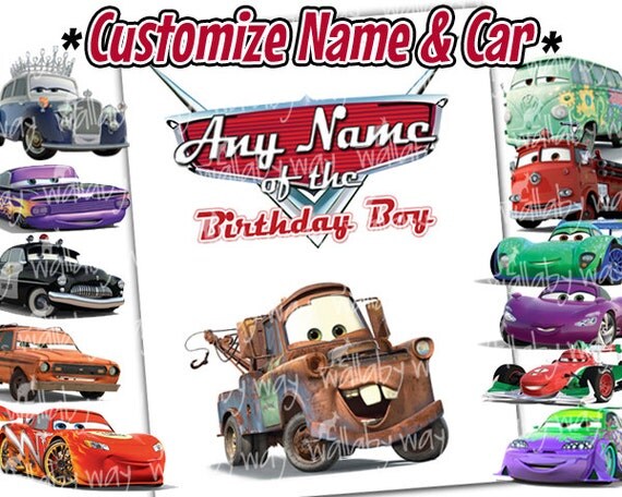 DESIGN YOUR OWN Cars Birthday Printable Iron On Transfer or