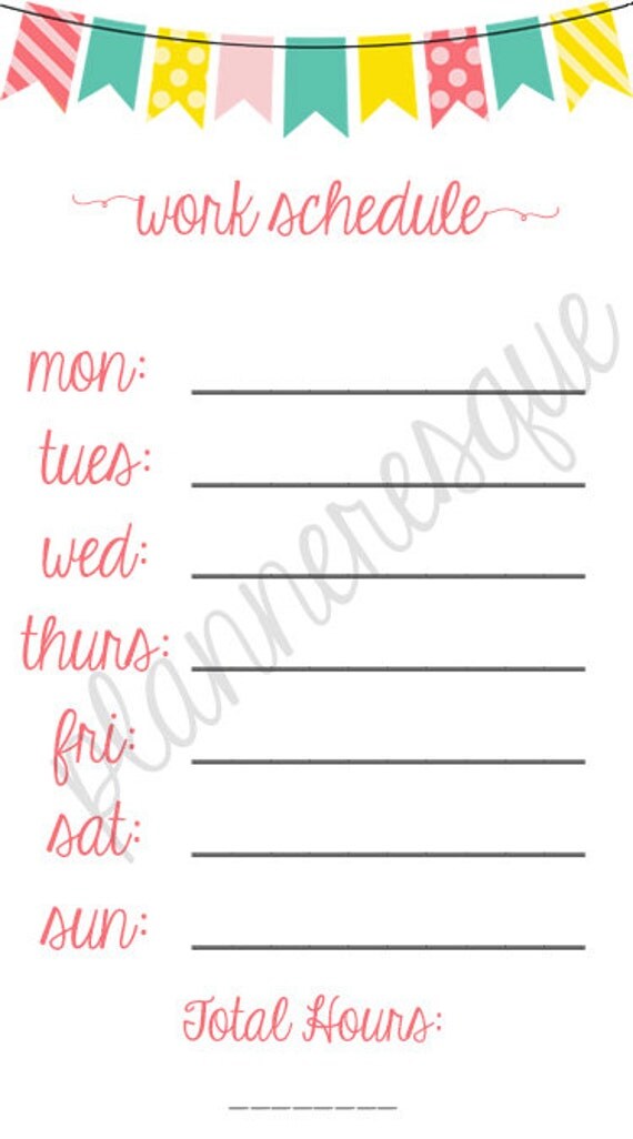 Work Schedule Stickers by Planneresque on Etsy
