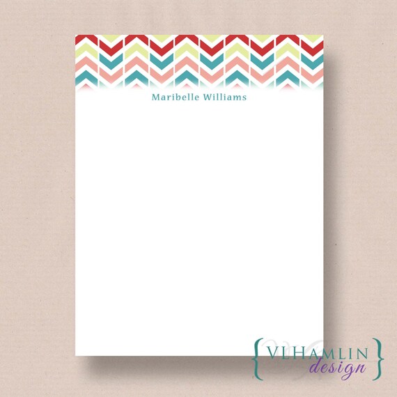 Personalized Stationery Printable Note Paper by VLHamlinDesign