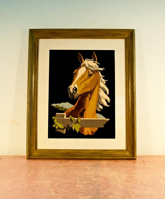 Black Velvet Paint by Numbers / Horse Portrait Painting