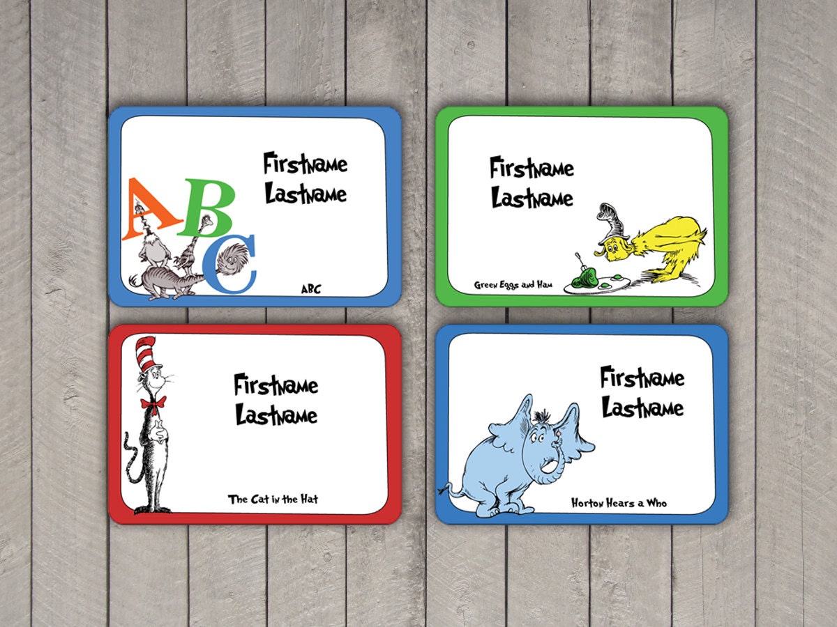 Dr. Seuss Name Tags Free Printable