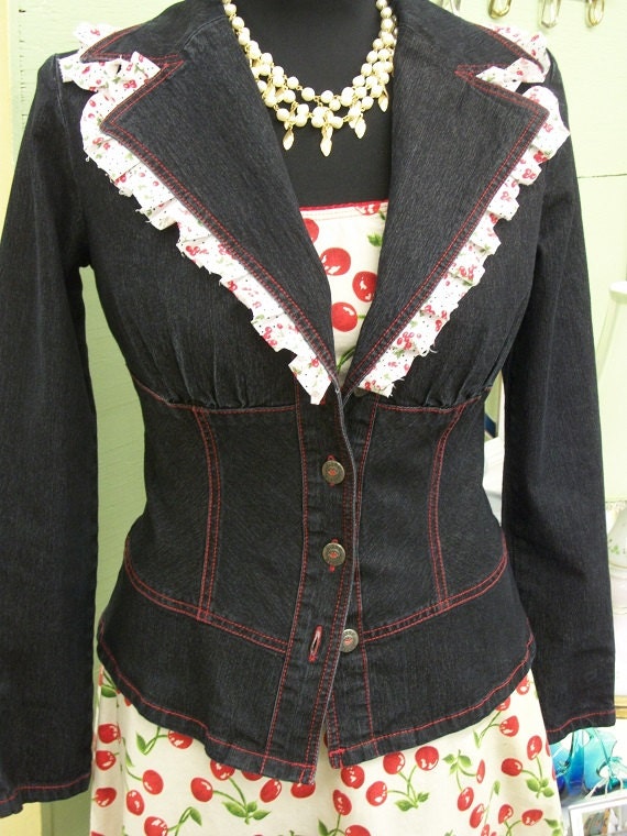 Junk Gypsy Clothing Dark Denim Cherry Ruffle By BeaUniqueDesigns   Il 570xN.614290775 Iduu 