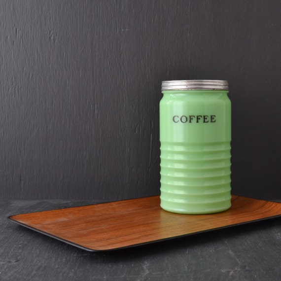 Jadeite Coffee Canister Glass Jadite Round