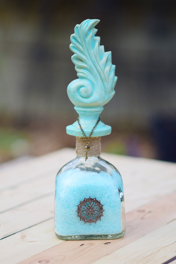 Items similar to Decorative Patron Bottle with Scented Bath Salts on Etsy