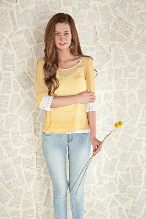 small bright yellow cardigan shirt size