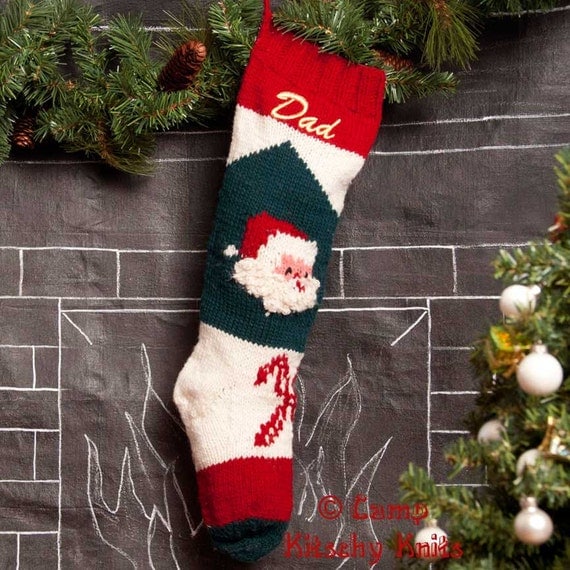 Knitted Christmas Stockings / Personalized Wool Christmas