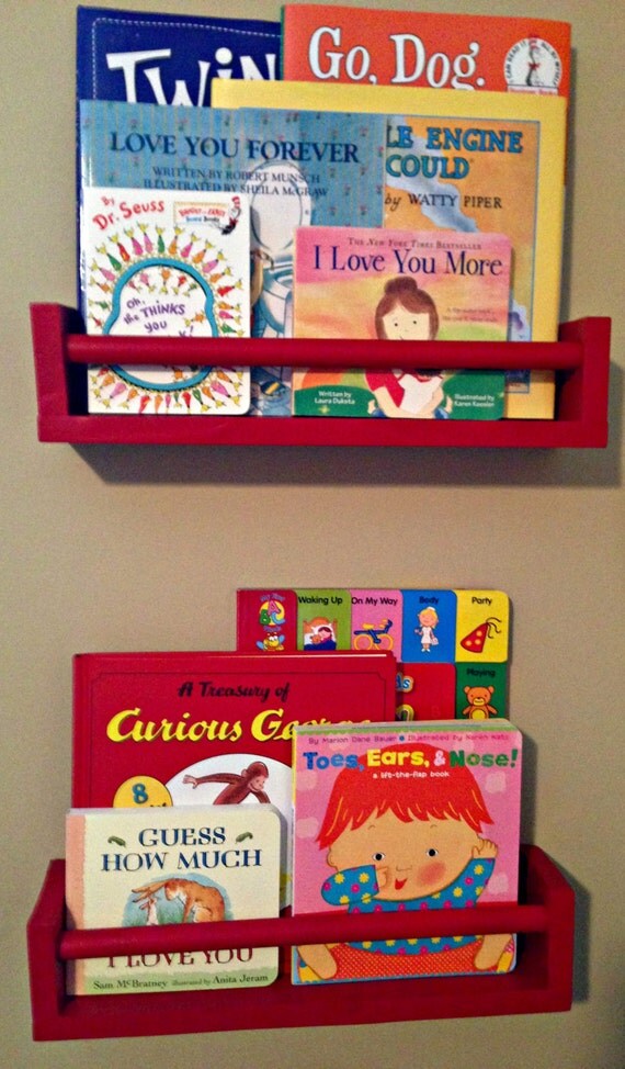 Items similar to Wall Hanging Wooden Book Shelf on Etsy