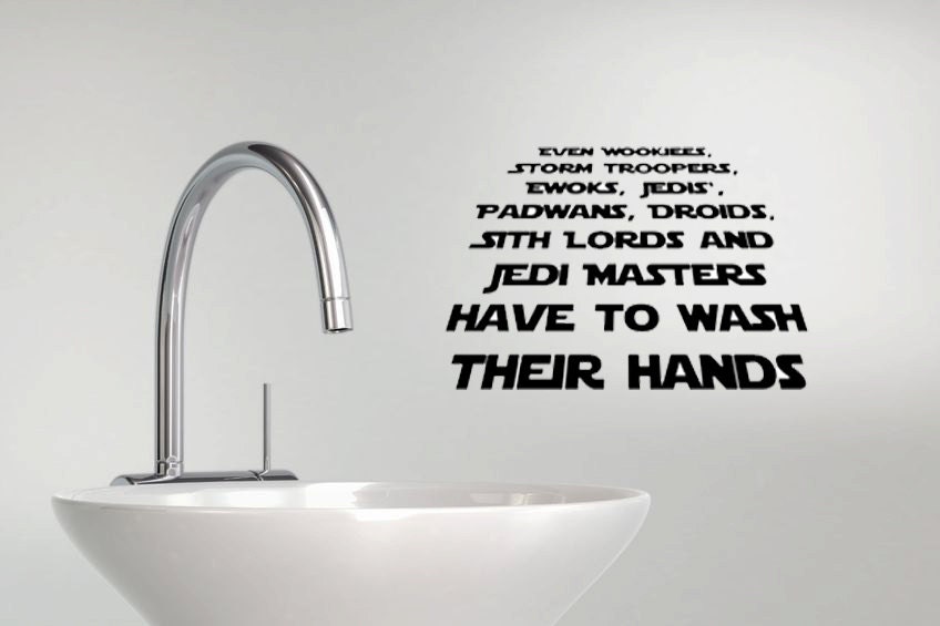 Star Wars Wash Hands Star Wars Bathroom Wall Decal Star