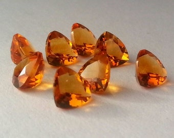 5mm Genuine Brazil Golden Honey Cognac Citrine Trilliant Cut Stones Free Ship