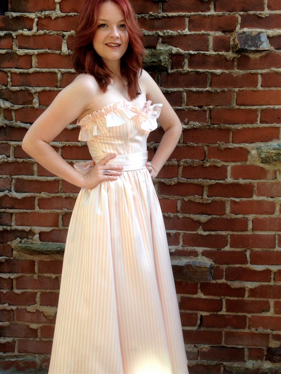 Items similar to Vintage 80s Pink Striped Gunne Sax Dress on Etsy