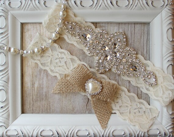 Rustic Garter Set 4