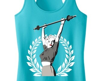 Marilyn Monroe Lifting Workout Tank Top, Workout Clothes, Marilyn Monroe, Workout Shirt, Gym Tank, Gym Clothing, workout tank