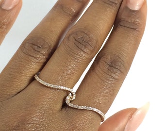 14karat Gold filled Two Finger Ring, 2 Finger Ring, Conected Ring ...