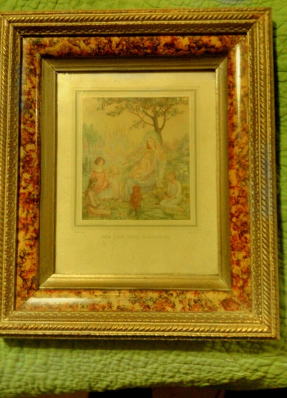 Antique Wood Frame 1860 and A Watercolor Daphne Allen by VinLizzy