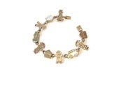 Summer Sale !!! Children Bracelet  , Estate Vintage Silver plated Link Bracelet  , 1970S