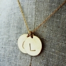 Two Letter Gold Initial Necklace, Charms, Hand Stamped Personalized, Custom Necklace DOT DUO by E. Ria Designs