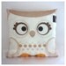 16 x 16" Pillow, White Christmas, Owl Pillow, Snow Owl, Woodland Animal, Owl Decor, Christmas Decor, Baby Bedroom, Owl Nursery