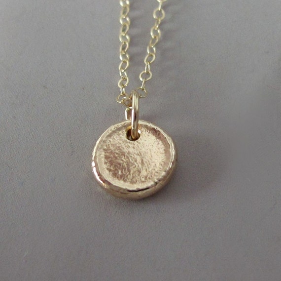 Pebble Necklace in 14k Yellow Gold Tiny Pebble