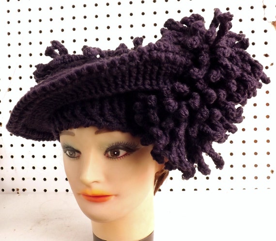 DERBY Wide Brim Hat Women, Womens Hat, Crochet Hat for Women, Women's Kentucky Derby Hat, Woman Derby Kentucky Hat, Purple Hat