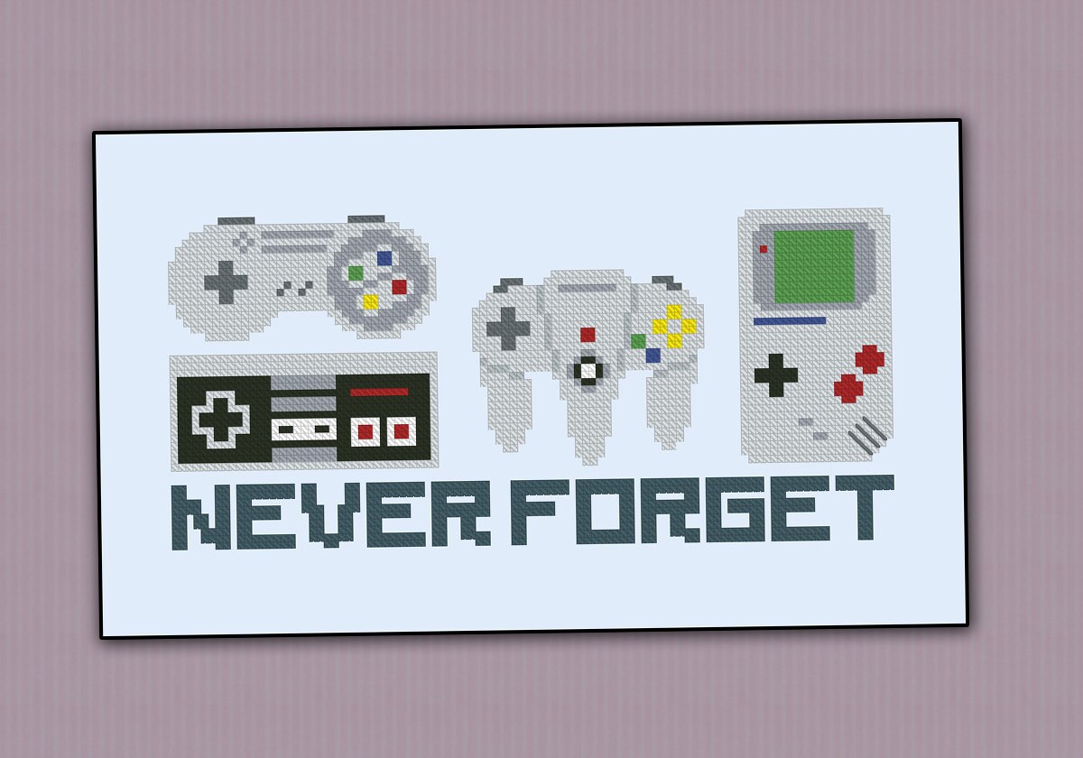 Never Game Controllers Cross stitch PDF pattern