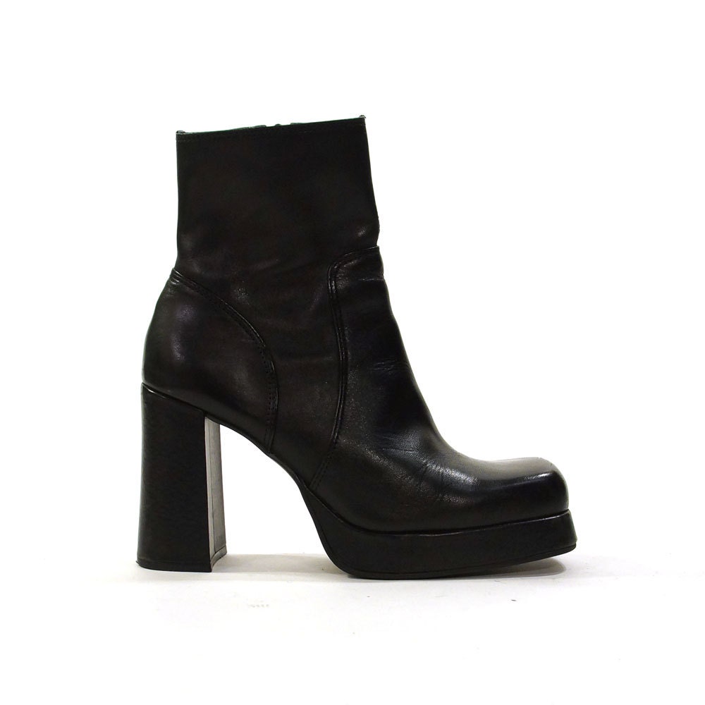 chunky black platform boots