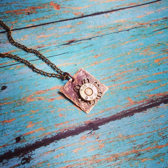 Bullets and blooms bullet necklace
