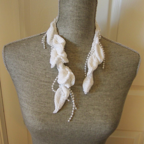 Women Hand Knit Jewelry Necklace Fiber Art Jewelry Wedding