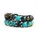 Blue and Teal with silver clasp - Ablet Knitting Abacus - Row Counting Bracelet