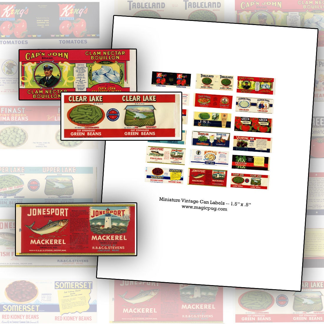 miniature dollhouse canned food labels props 112 scale 112