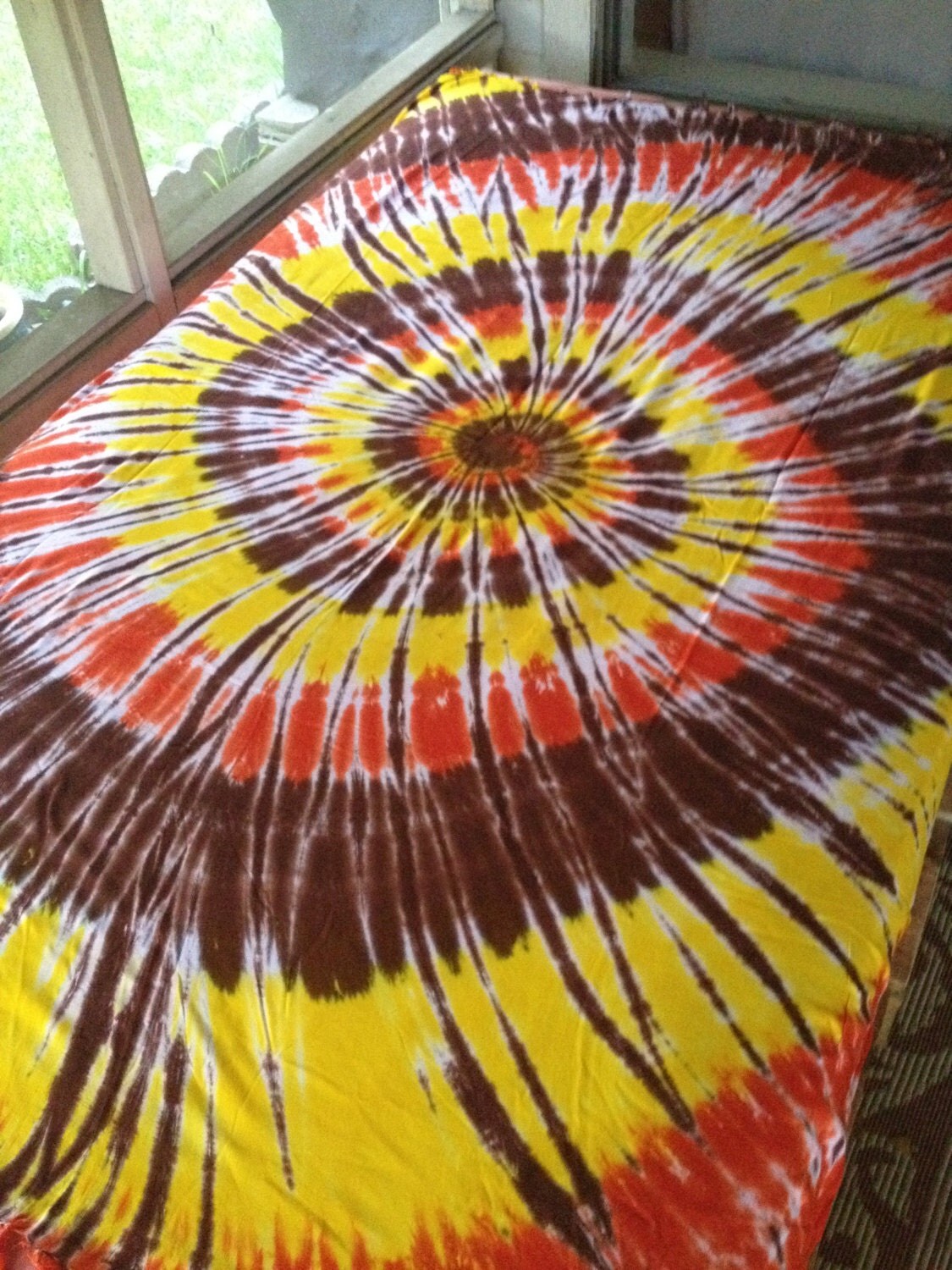 Hippie Tapestry Fabric Tie Dye Swirl by SticksandStonesHemp1