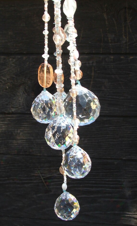 Hanging Crystal Tree Ornaments Set of 7 Outdoor Rustic