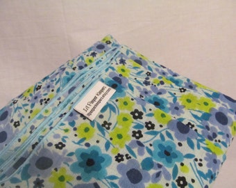 Gauze Baby Wrap - non stretchy cotton, super cool option for summer babywearing, baby carrier, baby shower gift, floral, blue, periwinkle