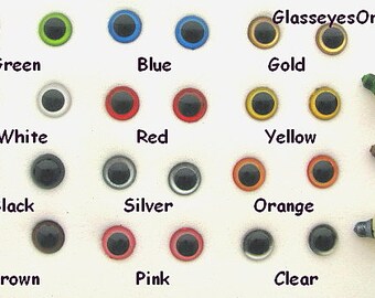 22 Pair 6mm or 8mm or 9mm or 10mm Safety Eyes Mix Colors for teddy bear, doll, plush animal, crochet, sew, amigurumi, Puppets, ( PE-1 )