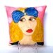 ROMANTIC ROSE PILLOW, hand painted pillow, gift for woman, rosy color, polka dots, fun quote, novelty pillow, home decor, woman pillow