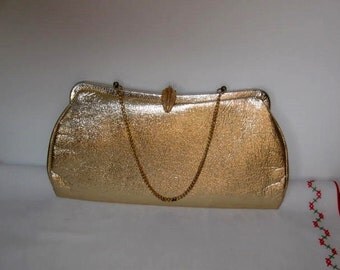 Gold Clutch Purse- Pocketbook - Bag - Evening Bag Vintage Pocketbook