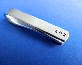 Personalized Tie Bar - Initials - Monogram - Custom Tie Clip