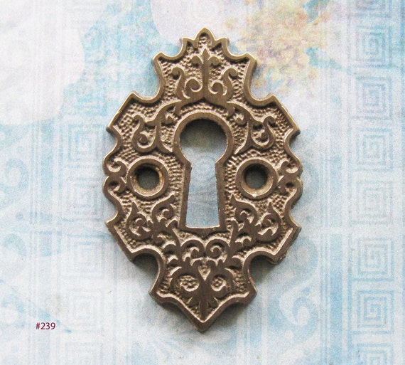 Eastlake Black Gothic Keyhole Escutcheon Antique by FOUNDLINGS