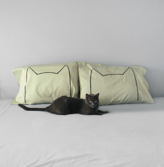 Cat Nap Pillowcase Set As seen in Better Homes & Gardens